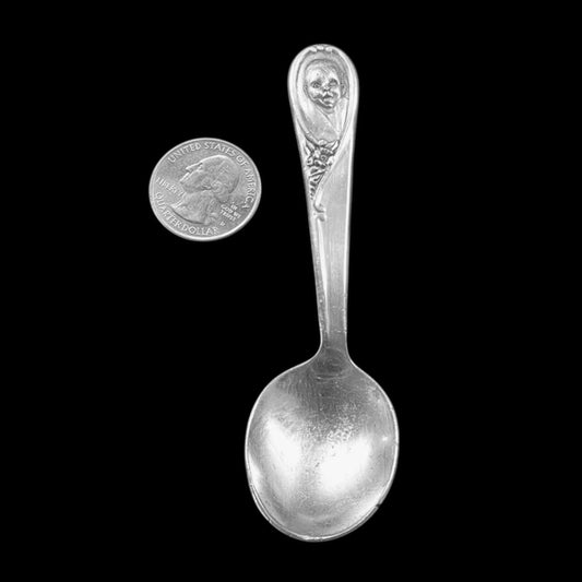 Antique Gerber Baby Winthrop Silver Plated Spoon Ring Size 9.5